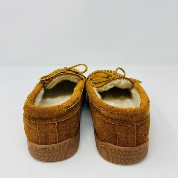 Minnetonka Pile Lined Hard Sole Moccasins Size 7W - Picture 2 of 5